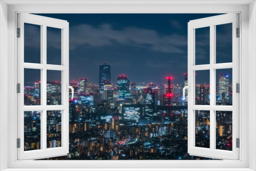 Fototapeta Naklejka Na Ścianę Okno 3D - 東京都 池袋、サンシャイン60展望台からの六本木方面の夜景