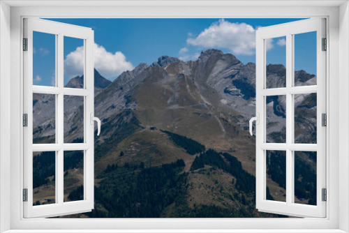 Fototapeta Naklejka Na Ścianę Okno 3D - Panorama des Alpes, le massif des Aravis