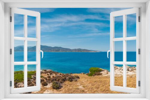Fototapeta Naklejka Na Ścianę Okno 3D - Summer sea coast (Sithonia, Greece).