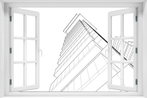 Fototapeta Naklejka Na Ścianę Okno 3D - Modern architecture building vector illustration