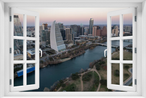 Fototapeta Naklejka Na Ścianę Okno 3D - Austin Texas skyline at Sunset 2