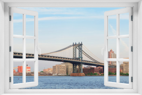 Fototapeta Naklejka Na Ścianę Okno 3D - Manhattan Bridge panorama