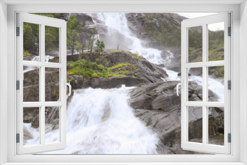Fototapeta Naklejka Na Ścianę Okno 3D - View at the Langfoss (Langfossen) waterfall, Norway
