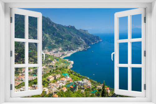 Fototapeta Naklejka Na Ścianę Okno 3D - Amalfi Coast from idyllic gardens of Ravello, Campania, Italy, Southern Europe