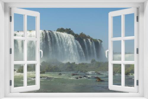 Fototapeta Naklejka Na Ścianę Okno 3D - magnificent Iguazu falls, in Brazil Argentina border. One of 7 Wonders of Nature