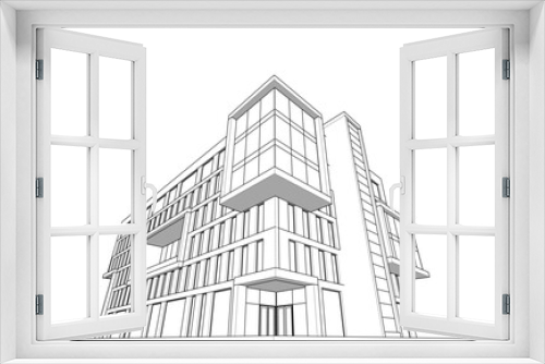 Fototapeta Naklejka Na Ścianę Okno 3D - Architectural drawing vector illustration