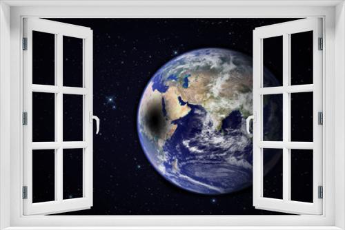 Fototapeta Naklejka Na Ścianę Okno 3D - Moon shadow on Earth. Elements of this image furnished by NASA.