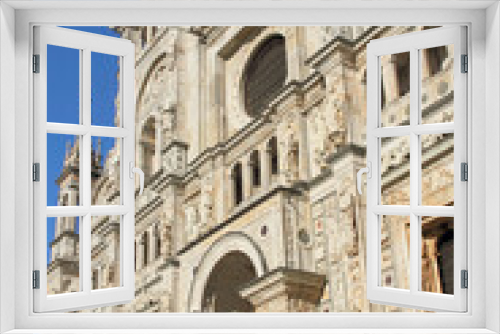 beautiful Renaissance facade of Certosa di Pavia, landmark monastery in Italy 