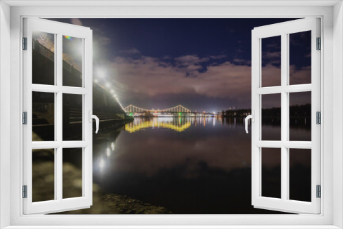 Fototapeta Naklejka Na Ścianę Okno 3D - KIEV, UKRAINE - JANUARY 6, 2020: PARK BRIDGE (pedestrian bridge) ILLUMINATED BY NIGHT