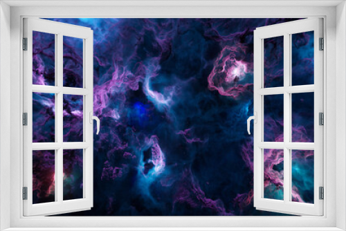 Fototapeta Naklejka Na Ścianę Okno 3D - Abstract space background with nebula. 3D Rendering