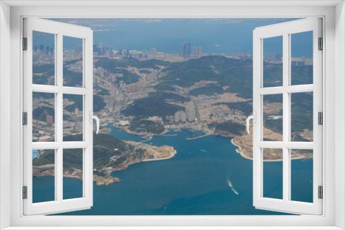 Fototapeta Naklejka Na Ścianę Okno 3D - 空から見た中国大連の街並み