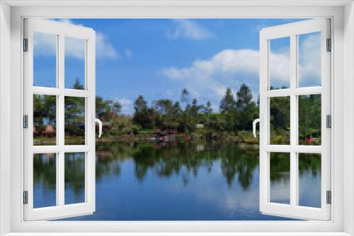 Fototapeta Naklejka Na Ścianę Okno 3D - Tropical Lake View