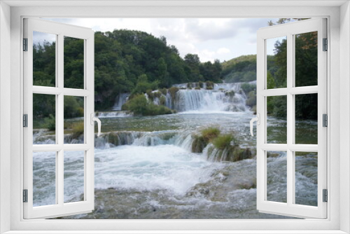 Fototapeta Naklejka Na Ścianę Okno 3D - Waterfall in Krka National Park - Croatia