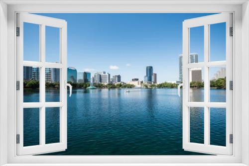 Fototapeta Naklejka Na Ścianę Okno 3D - Downtown Orlando, Florida from Lake Eola Park