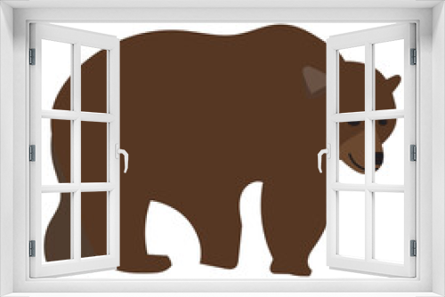 Fototapeta Naklejka Na Ścianę Okno 3D - Set of wild Animal Flat Cartoon, Bear, Cute Character Vector Illustration.