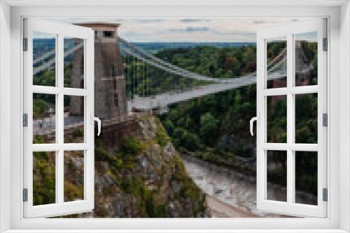 Fototapeta Naklejka Na Ścianę Okno 3D - suspension bridge over the river