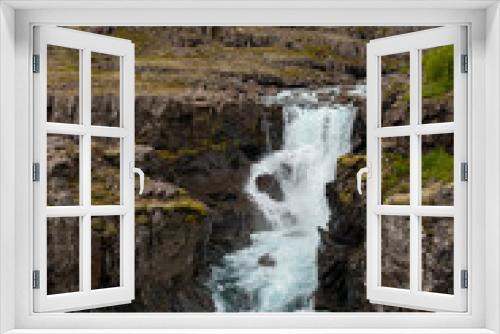 Fototapeta Naklejka Na Ścianę Okno 3D - The waterfall Nykurhylsfoss (also known as Sveinsstekksfoss) in south-east Iceland