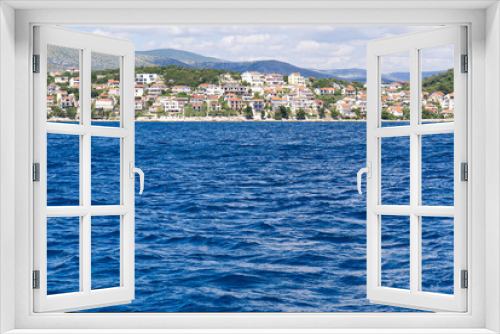 Fototapeta Naklejka Na Ścianę Okno 3D - View of the mediterranean city from the sea. Rogoznica town on the Adriatic coast in Croatia. small fishing town on the croatian coast