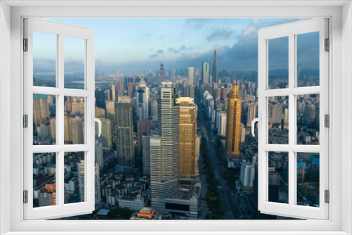 Fototapeta Naklejka Na Ścianę Okno 3D - Shenzhen ,China - Circa 2022: Aerial view of landscape in shenzhen city, China