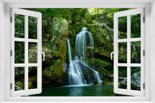 Fototapeta Naklejka Na Ścianę Okno 3D - Virje waterfall near Bovec in Slovenia