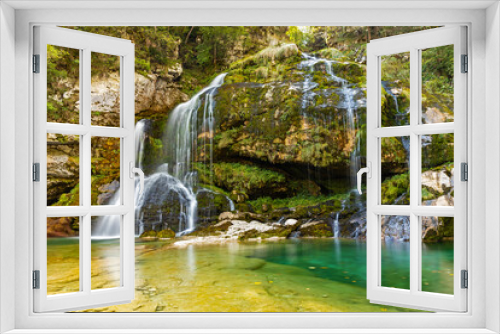 Fototapeta Naklejka Na Ścianę Okno 3D - Virje waterfalls near Bovec in Slovenia