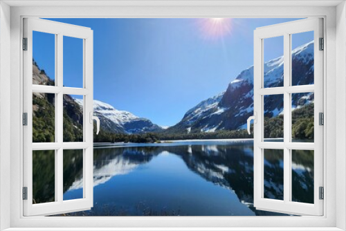 Fototapeta Naklejka Na Ścianę Okno 3D - Montaña con nieve - Lago Argentino