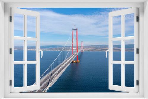 Fototapeta Naklejka Na Ścianę Okno 3D - new bridge connecting two continents 1915 canakkale bridge (dardanelles bridge), Canakkale, Turkey