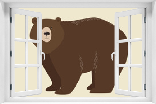 Fototapeta Naklejka Na Ścianę Okno 3D - Cartoon bear. Minimalistic illustration. Emblem. Icon. Forest animal. Grizzly. Animal of North America