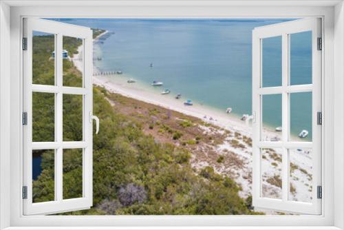 Fototapeta Naklejka Na Ścianę Okno 3D - Cayo Costa Island Beach, Florida Close to Pine Island, Bokeelia Sanibel, white sands aerial drone view