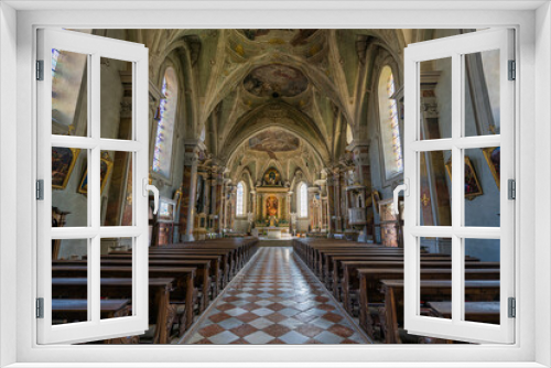 Interior sight in Saint Michael Church in Bressanone. Province of Bolzano, Trentino Alto Adige, Italy.