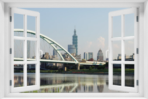 Fototapeta Naklejka Na Ścianę Okno 3D - Taipei city skyline