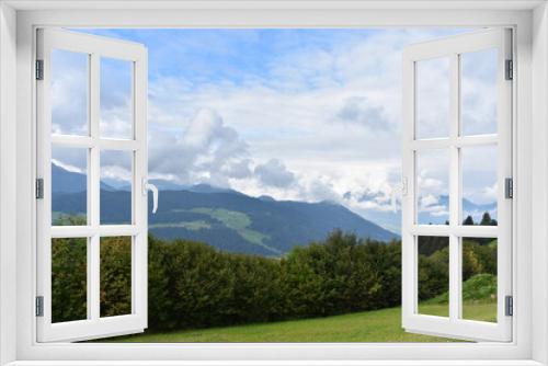 Fototapeta Naklejka Na Ścianę Okno 3D - Alpen-Wolken-Tal-Himmel