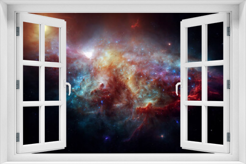 Wonderful Cosmic Nebula 3D Visualization Art Work Awesome Abstract Background. Cosmos Stars Cluster Structure Stunning Astrophotography Magnificent Wallpaper. Astronomy and Deep Space Exploration