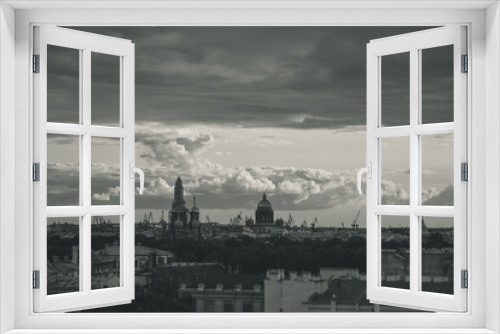 Fototapeta Naklejka Na Ścianę Okno 3D - Sunset over the cityscape and skyline of Saint Petersburg, Russia