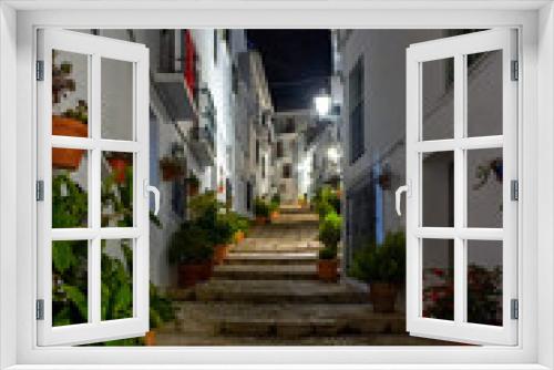 Fototapeta Naklejka Na Ścianę Okno 3D - Quiet street of the town of Frigiliana, a traditional white village in the mountain of the coast of Malaga, Spain./Pueblo blanco de la costa de Malaga, Frigiliana, España