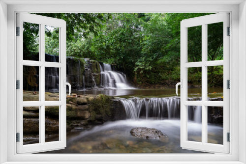 Fototapeta Naklejka Na Ścianę Okno 3D - Photograph of a beautiful waterfall of clean water