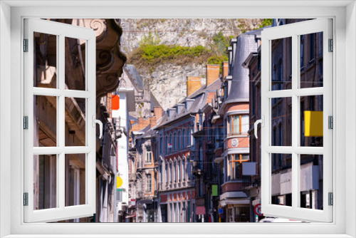 Fototapeta Naklejka Na Ścianę Okno 3D - Beautiful facades in the old town of Dinand in Wallonia, Begium