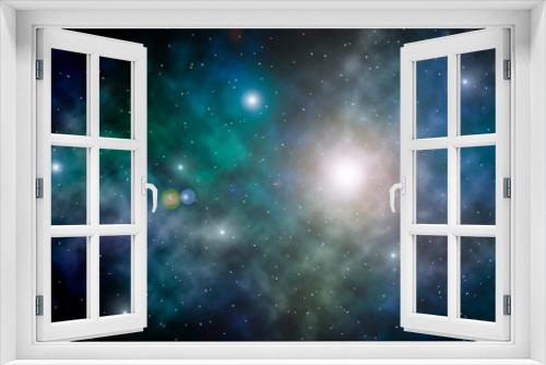 Fototapeta Naklejka Na Ścianę Okno 3D - Science background with colorful galaxy in deep space