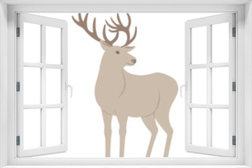 Fototapeta Naklejka Na Ścianę Okno 3D - Deer on the white Background.