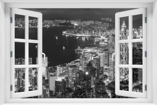 Fototapeta Naklejka Na Ścianę Okno 3D - Victoria Harbor of Hong Kong city at night