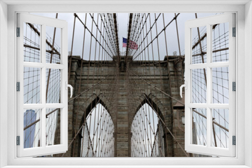 Fototapeta Naklejka Na Ścianę Okno 3D - Brooklyn Bridge, Manhattan, New York City, New York, USA, Nordamerika