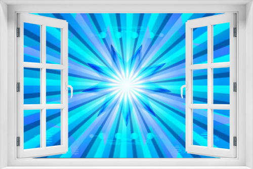 Fototapeta Naklejka Na Ścianę Okno 3D - Abstract background blue star sunburst explosion technology graphic design pattern vector illustration