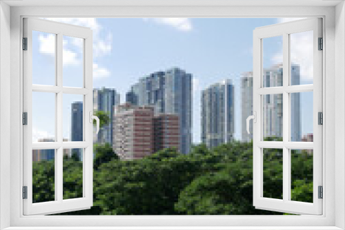 Fototapeta Naklejka Na Ścianę Okno 3D - high angle view of singapore city buildings sunny day 