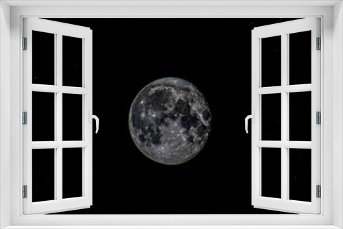 Fototapeta Naklejka Na Ścianę Okno 3D - moon over black