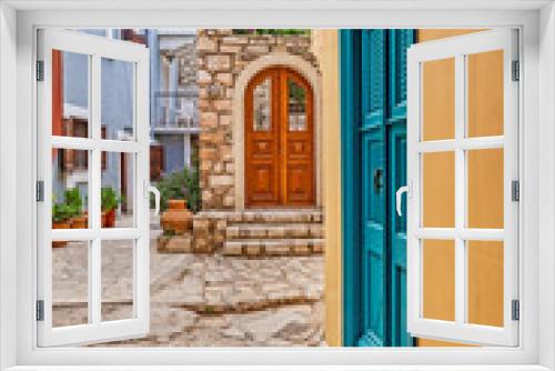 Fototapeta Naklejka Na Ścianę Okno 3D - Kastelorizo Doors