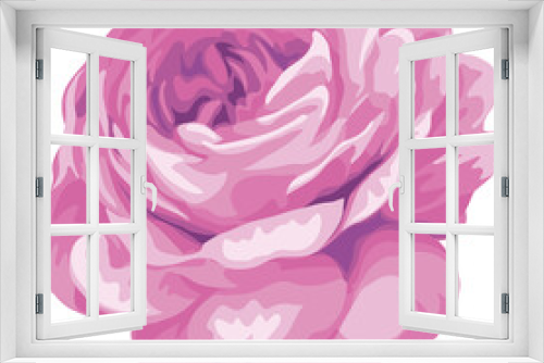 Fototapeta Naklejka Na Ścianę Okno 3D - Beautiful Rose Flower and botanical leaf digital painted illustration for love wedding valentines day or arrangement invitation design greeting card
