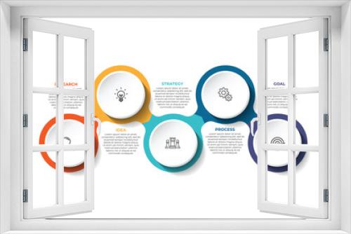 Steps business data visualization timeline process infographic template design with icons