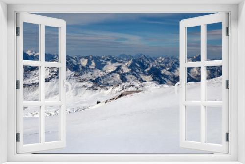 Fototapeta Naklejka Na Ścianę Okno 3D - Winter mountain landscape with rocks and snow. Caucasus