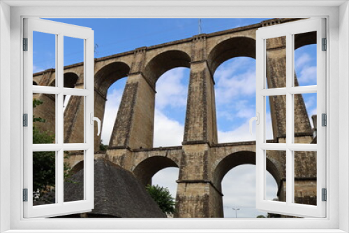 Fototapeta Naklejka Na Ścianę Okno 3D - Le viaduc de Morlaix, viaduc ferroviaire sur la rivière de Morlaix, ville de Morlaix, département du finistère, Bretagne, France