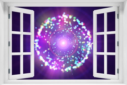 Fototapeta Naklejka Na Ścianę Okno 3D - cell particle light ray, illustration render